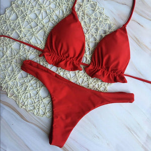 Brand Sexy Swimwear Women Sport Bra Bikini 2019 Summer Outfit Set Push-up Padded Bra Swimwear Swimsuit Triangle Bather Suit