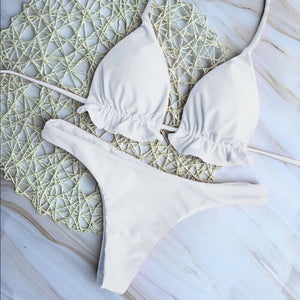 Brand Sexy Swimwear Women Sport Bra Bikini 2019 Summer Outfit Set Push-up Padded Bra Swimwear Swimsuit Triangle Bather Suit