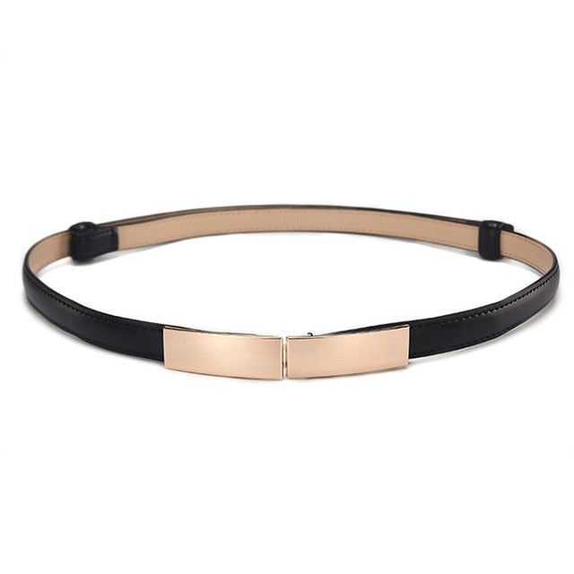 Elastic Women Belts Strap Thin Skinny Ladies Dress Waist Belt Leather Gold Buckle Female Red Belts ceinture femme pasek damski