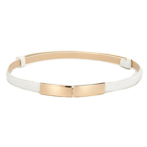 Elastic Women Belts Strap Thin Skinny Ladies Dress Waist Belt Leather Gold Buckle Female Red Belts ceinture femme pasek damski