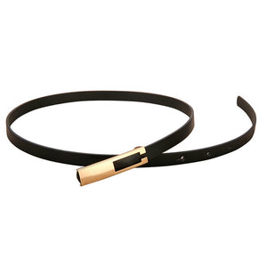 Elastic Women Belts Strap Thin Skinny Ladies Dress Waist Belt Leather Gold Buckle Female Red Belts ceinture femme pasek damski