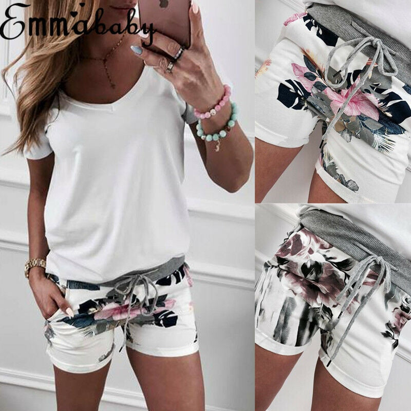 Women Casual High Waist Short  Beach Party Hot Shorts Floral Print Girls Shorts
