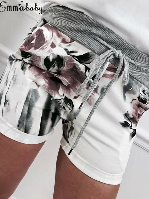 Women Casual High Waist Short  Beach Party Hot Shorts Floral Print Girls Shorts