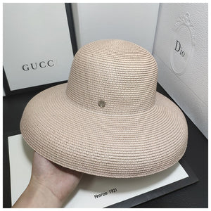 2020 Fashion New Elegant Jazz Hats For Women White Sun Hat Men Formal Blue Summer Beach Cap Letter M Fedora Straw Hat