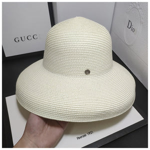 2020 Fashion New Elegant Jazz Hats For Women White Sun Hat Men Formal Blue Summer Beach Cap Letter M Fedora Straw Hat