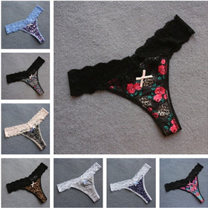 Voplidia Summer Panties Underwear Women Plus Size Bow Sexy Lingerie Panty Thongs and G String Tanga T-back Seamless String PM003