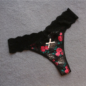 Voplidia Summer Panties Underwear Women Plus Size Bow Sexy Lingerie Panty Thongs and G String Tanga T-back Seamless String PM003