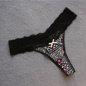 Voplidia Summer Panties Underwear Women Plus Size Bow Sexy Lingerie Panty Thongs and G String Tanga T-back Seamless String PM003
