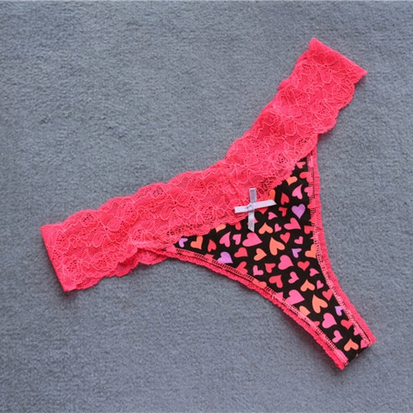 Voplidia Summer Panties Underwear Women Plus Size Bow Sexy Lingerie Panty Thongs and G String Tanga T-back Seamless String PM003