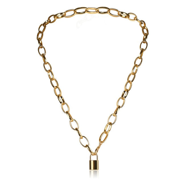 Ingemark Multi Layer Lover Lock Pendant Choker Necklace Steampunk Padlock Heart Chain Necklace Collier Best Couple Jewelry Gift