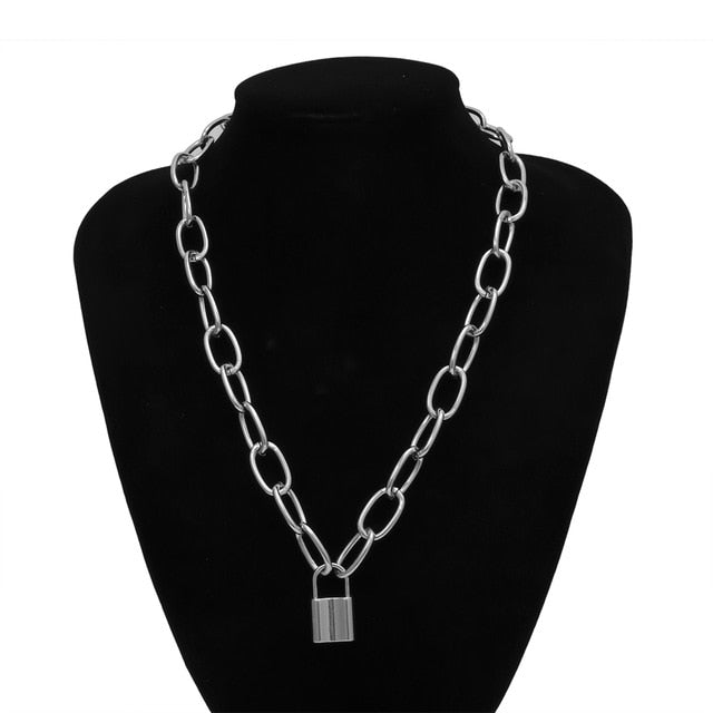 Ingemark Multi Layer Lover Lock Pendant Choker Necklace Steampunk Padlock Heart Chain Necklace Collier Best Couple Jewelry Gift