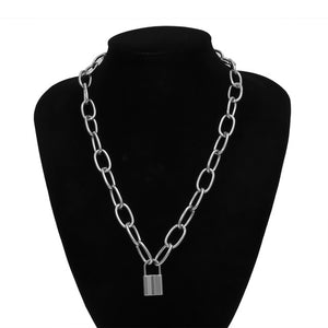 Ingemark Multi Layer Lover Lock Pendant Choker Necklace Steampunk Padlock Heart Chain Necklace Collier Best Couple Jewelry Gift
