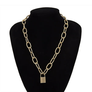Ingemark Multi Layer Lover Lock Pendant Choker Necklace Steampunk Padlock Heart Chain Necklace Collier Best Couple Jewelry Gift