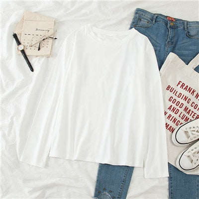 GCAROL Spring Fall Oversize Women T-shirt Candy Streetwear Casual Shirt  Perfect Basics Tops Render Unlined Upper Garment
