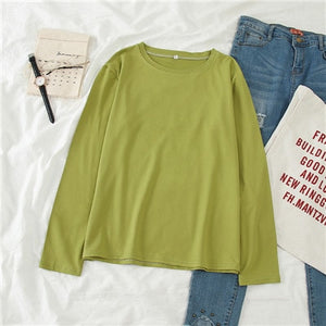 GCAROL Spring Fall Oversize Women T-shirt Candy Streetwear Casual Shirt  Perfect Basics Tops Render Unlined Upper Garment