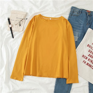 GCAROL Spring Fall Oversize Women T-shirt Candy Streetwear Casual Shirt  Perfect Basics Tops Render Unlined Upper Garment