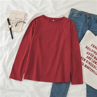 GCAROL Spring Fall Oversize Women T-shirt Candy Streetwear Casual Shirt  Perfect Basics Tops Render Unlined Upper Garment
