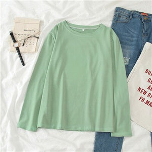 GCAROL Spring Fall Oversize Women T-shirt Candy Streetwear Casual Shirt  Perfect Basics Tops Render Unlined Upper Garment