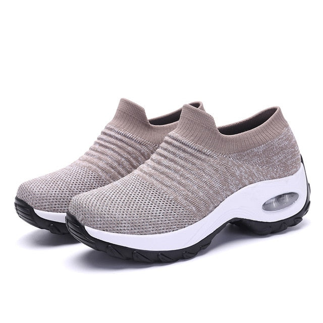 Spring Women Sneakers Shoes Autumn Flat Slip on Platform Tenis for Women Breathable Mesh Sock Sneakers Shoes Zapatos De Mujer