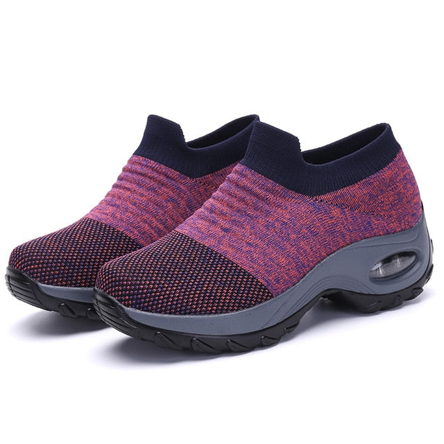 Spring Women Sneakers Shoes Autumn Flat Slip on Platform Tenis for Women Breathable Mesh Sock Sneakers Shoes Zapatos De Mujer