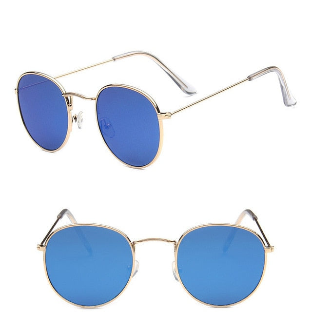 LeonLion Round Retro Sunglasses Women Luxury Brand Glasses for Women/Men Small Sunglasses Women Mirror Oculos De Sol Gafas UV400