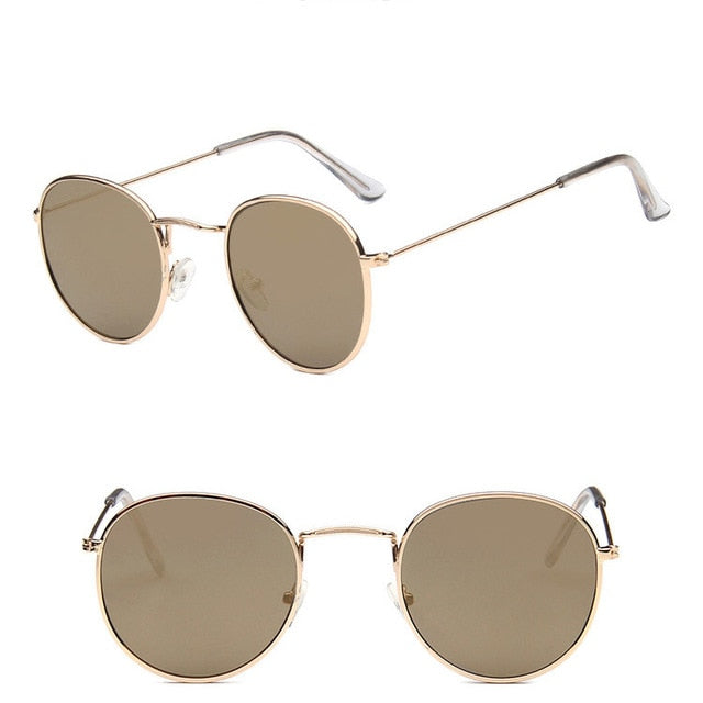 LeonLion Round Retro Sunglasses Women Luxury Brand Glasses for Women/Men Small Sunglasses Women Mirror Oculos De Sol Gafas UV400