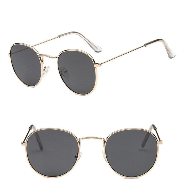 LeonLion Round Retro Sunglasses Women Luxury Brand Glasses for Women/Men Small Sunglasses Women Mirror Oculos De Sol Gafas UV400