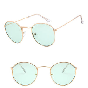 LeonLion Round Retro Sunglasses Women Luxury Brand Glasses for Women/Men Small Sunglasses Women Mirror Oculos De Sol Gafas UV400