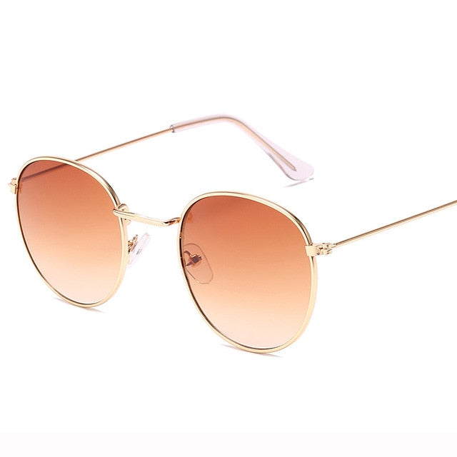 LeonLion Round Retro Sunglasses Women Luxury Brand Glasses for Women/Men Small Sunglasses Women Mirror Oculos De Sol Gafas UV400