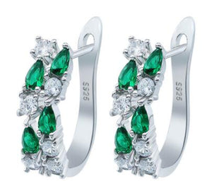 Wholesale Luxury 925 Sterling Sliver Stud Earrings Flash CZ Zircon Ear Studs 3 Colors Earrings For Women Cheap brincos