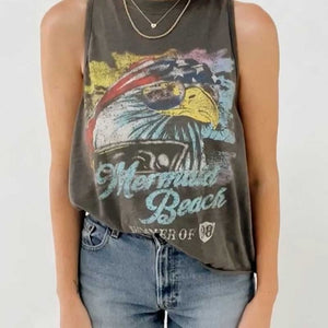 Boho inspired vintage rock and roll t shirts for women gray O-neck summer t shirt casual graphic tee women new women tops 2020