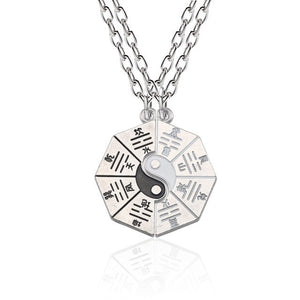 I Love You Best Friends Couple Necklace Jewelry Puzzle BFF Key Lock Tai Chi Heart Pendants Necklaces For Women Men Gift Collier