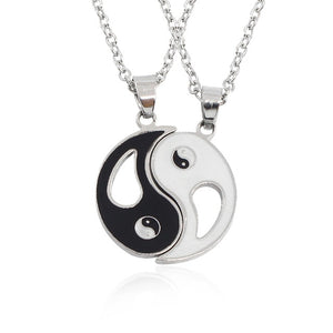 I Love You Best Friends Couple Necklace Jewelry Puzzle BFF Key Lock Tai Chi Heart Pendants Necklaces For Women Men Gift Collier