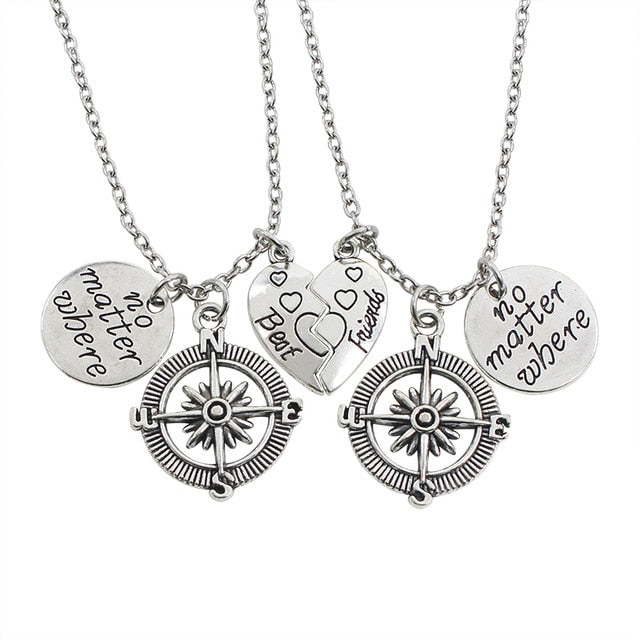 I Love You Best Friends Couple Necklace Jewelry Puzzle BFF Key Lock Tai Chi Heart Pendants Necklaces For Women Men Gift Collier