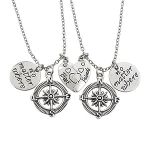 I Love You Best Friends Couple Necklace Jewelry Puzzle BFF Key Lock Tai Chi Heart Pendants Necklaces For Women Men Gift Collier