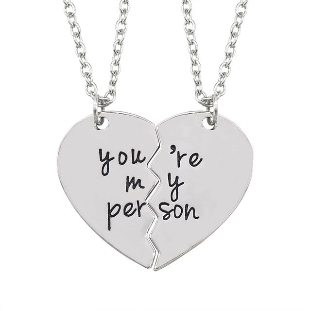 I Love You Best Friends Couple Necklace Jewelry Puzzle BFF Key Lock Tai Chi Heart Pendants Necklaces For Women Men Gift Collier