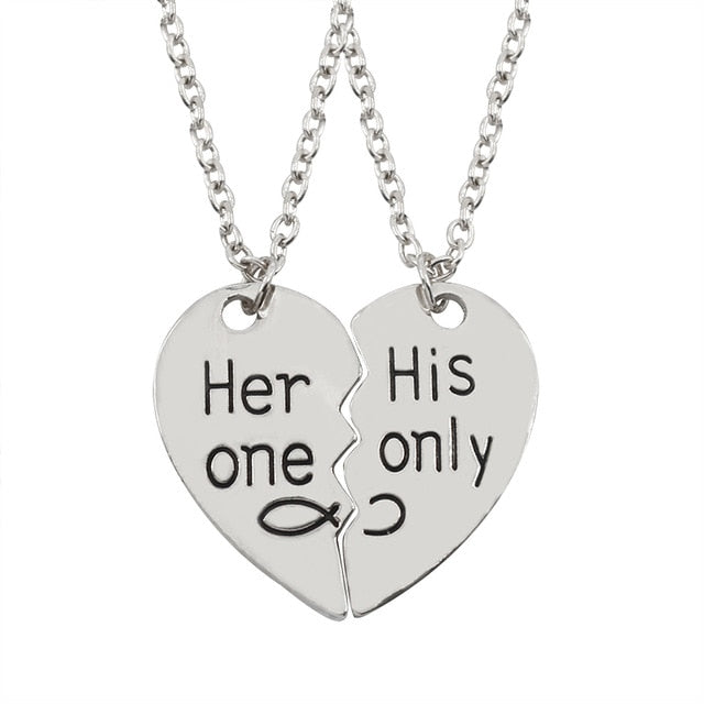 I Love You Best Friends Couple Necklace Jewelry Puzzle BFF Key Lock Tai Chi Heart Pendants Necklaces For Women Men Gift Collier