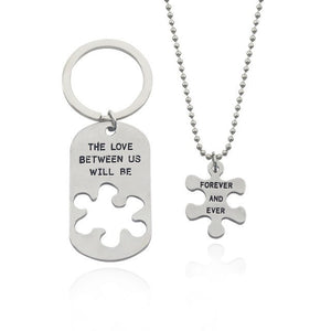 I Love You Best Friends Couple Necklace Jewelry Puzzle BFF Key Lock Tai Chi Heart Pendants Necklaces For Women Men Gift Collier
