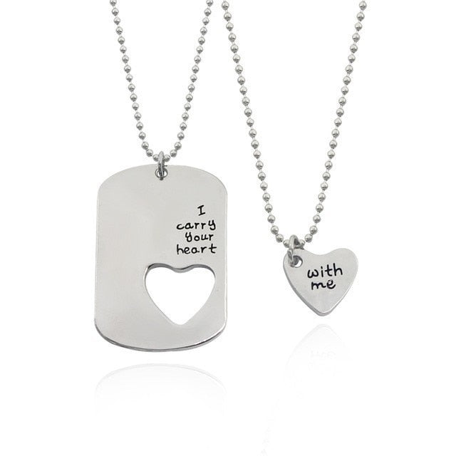 I Love You Best Friends Couple Necklace Jewelry Puzzle BFF Key Lock Tai Chi Heart Pendants Necklaces For Women Men Gift Collier