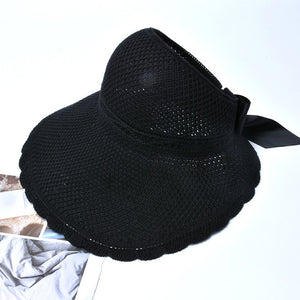 2020 Foldable Summer Beach Straw Hat for Women Brief Sun Hats Sunscreen Chapeu Feminino UV Protection Panama Hat with Bowknot