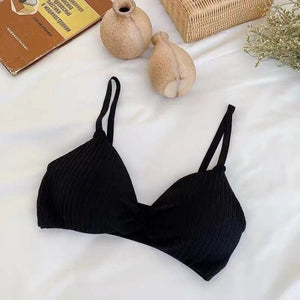 Explosion-threaded cotton without steel rim bra sling comfortable underwear female adjustable shoulder strap lingerie