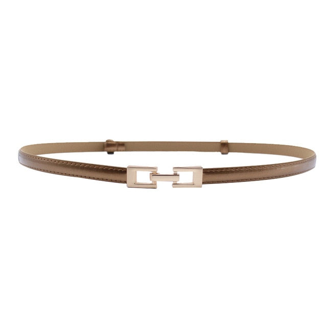 Elastic Women Belts Strap Thin Skinny Ladies Dress Waist Belt Leather Gold Buckle Female Red Belts ceinture femme pasek damski