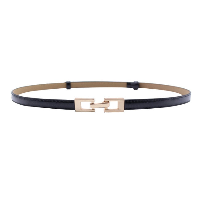 Elastic Women Belts Strap Thin Skinny Ladies Dress Waist Belt Leather Gold Buckle Female Red Belts ceinture femme pasek damski