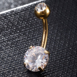 New Summer Style Umbilical Nails Navel Body Piercing Stainless Steel Crystal Belly Button Ring For Women Jewelry