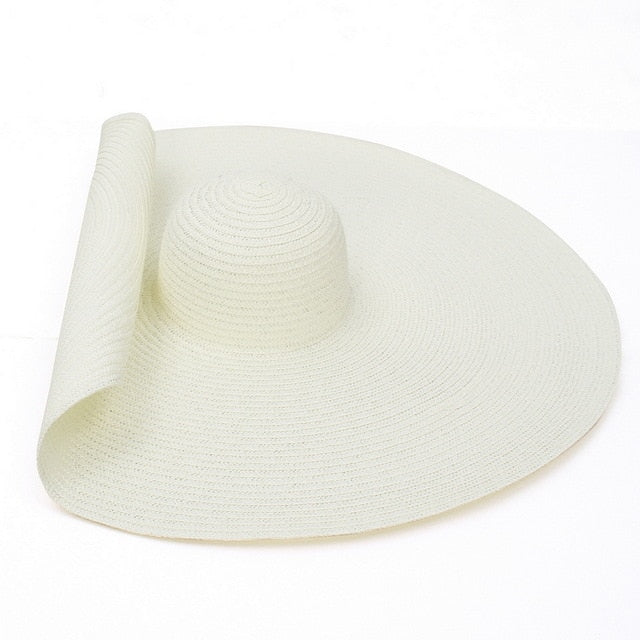 GEMVIE Oversized Straw Hat For Women Wide Brim Summer Sun Hat Packable Large Paper Beach Hat 2020 New Fashion