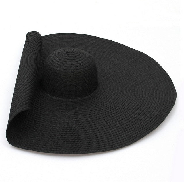 GEMVIE Oversized Straw Hat For Women Wide Brim Summer Sun Hat Packable Large Paper Beach Hat 2020 New Fashion