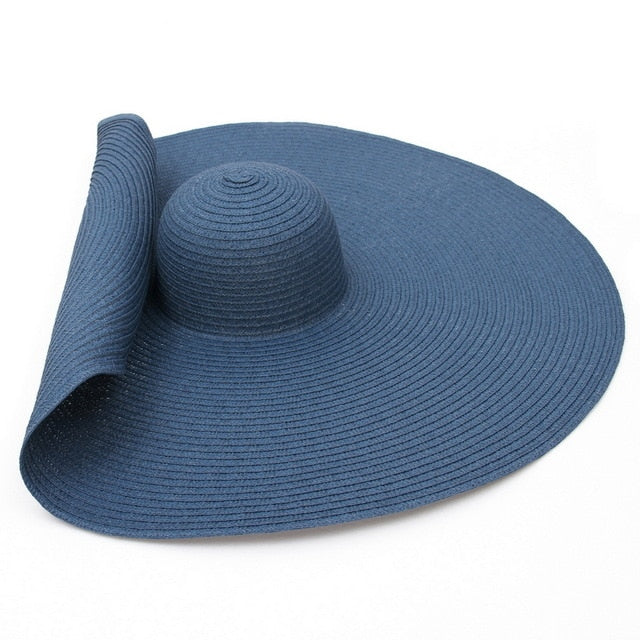 GEMVIE Oversized Straw Hat For Women Wide Brim Summer Sun Hat Packable Large Paper Beach Hat 2020 New Fashion