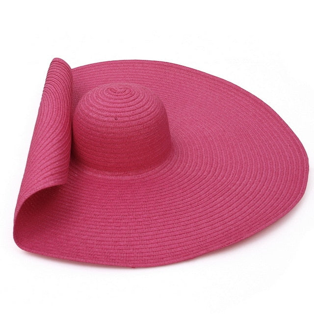 GEMVIE Oversized Straw Hat For Women Wide Brim Summer Sun Hat Packable Large Paper Beach Hat 2020 New Fashion
