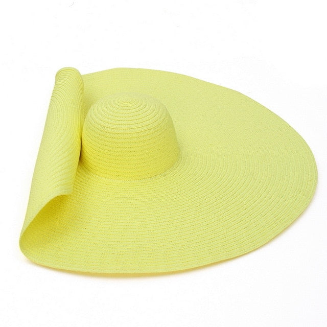 GEMVIE Oversized Straw Hat For Women Wide Brim Summer Sun Hat Packable Large Paper Beach Hat 2020 New Fashion