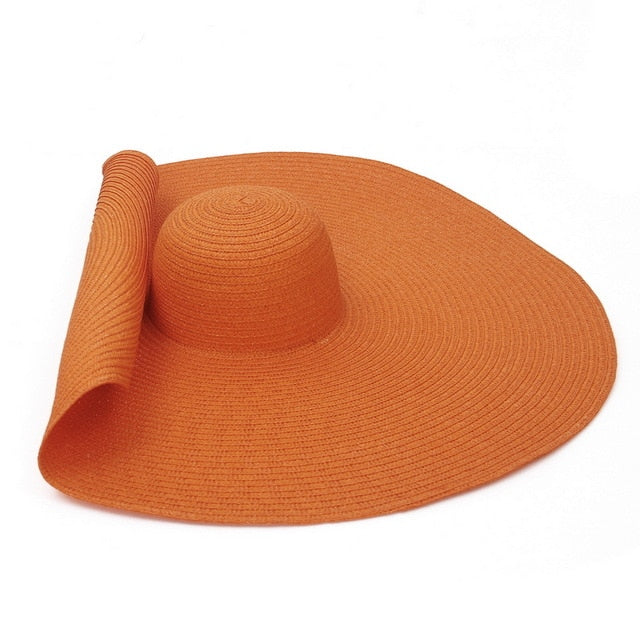 GEMVIE Oversized Straw Hat For Women Wide Brim Summer Sun Hat Packable Large Paper Beach Hat 2020 New Fashion